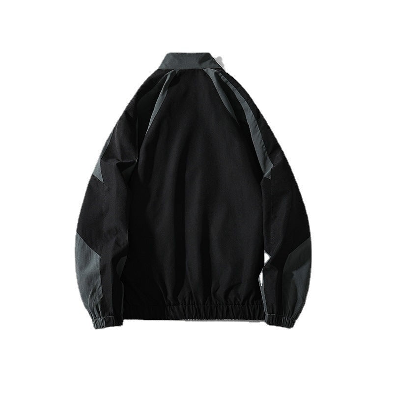 Men's Loose Japanese Style Embroidery Contrast Color Coat Jacket