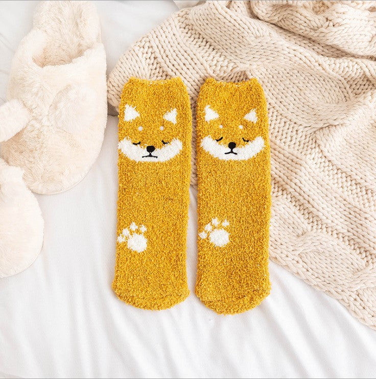 Cute Cartoon Animal Thickened Warm Women's Socks