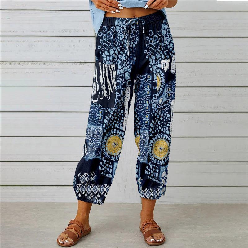 Fashion Floral Print Casual Jumpsuit Lady's Pants