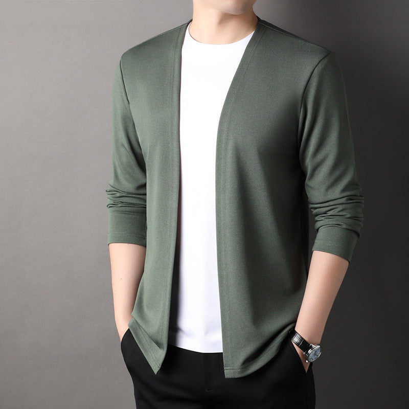 Spring Men's Cardigan Korean Style Middle-aged