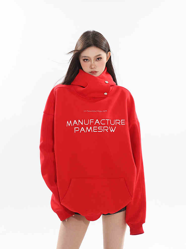 Fløjlsforet løs pullover hoodie til par