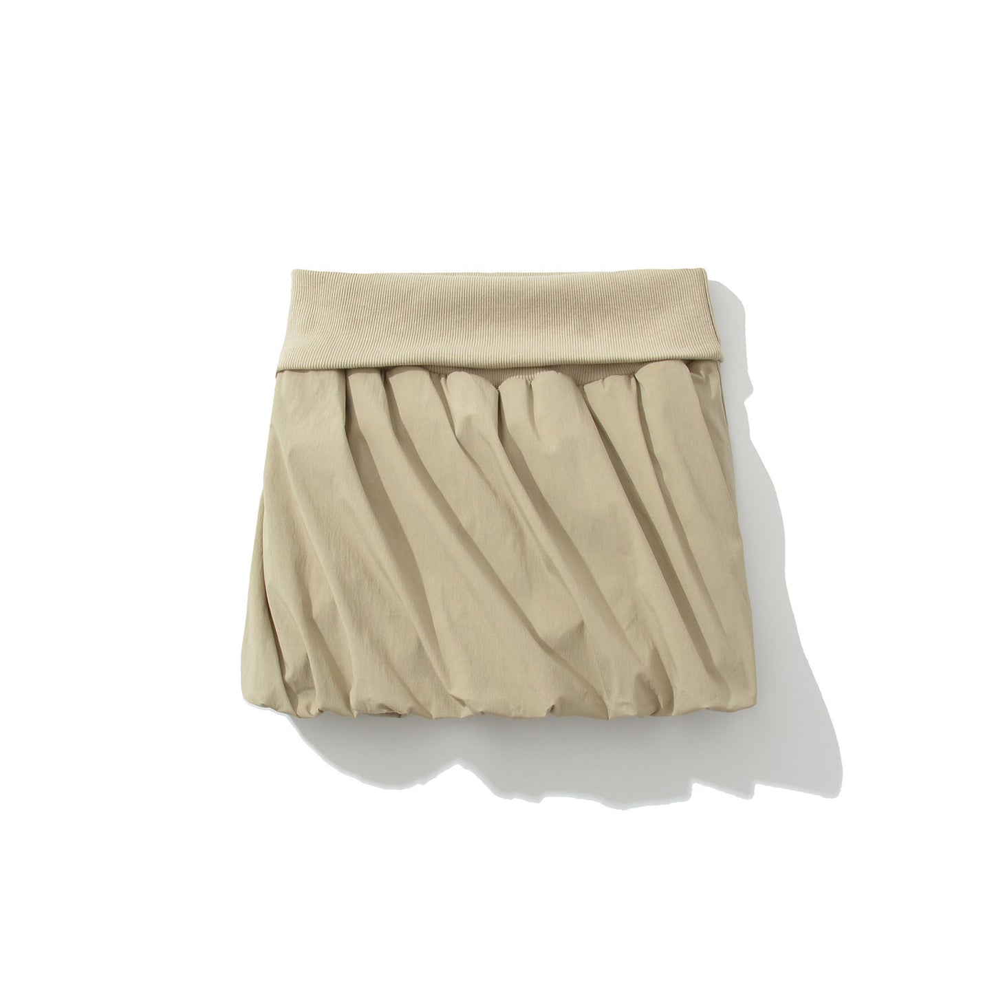 Folding edge splicing thread low waist hip hugging short skirt