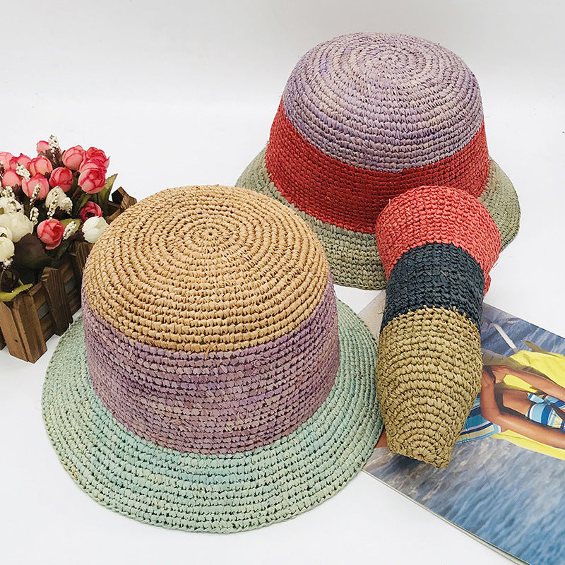 Natural Raffia Handmade Crochet Women's Foldable Sunhat