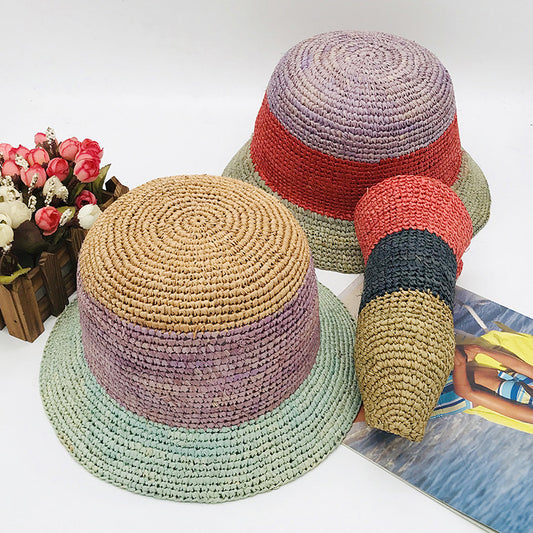 Natural Raffia Handmade Crochet Women's Foldable Sunhat