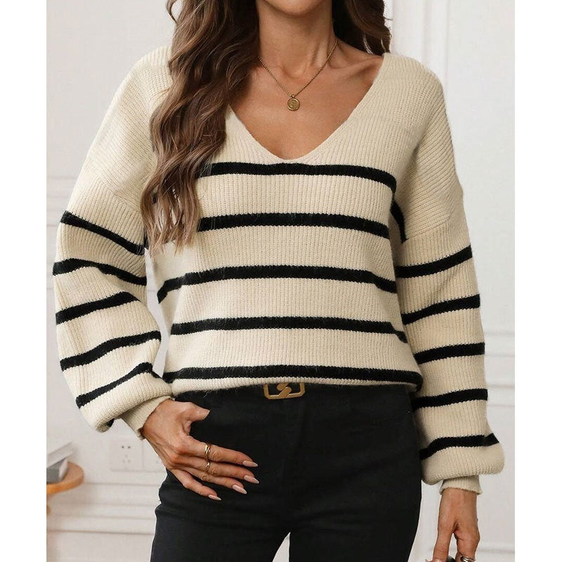 European And American Loose Bow Lace-up Sweater Coat