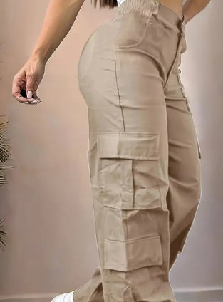 Women's Multi-pocket Fashion Loose High Waist Casual Cargo Pants