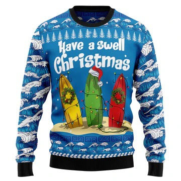 Men's Sports Loose Long-sleeve Regular Shoulder Round Neck Sweatshirt Christmas Series