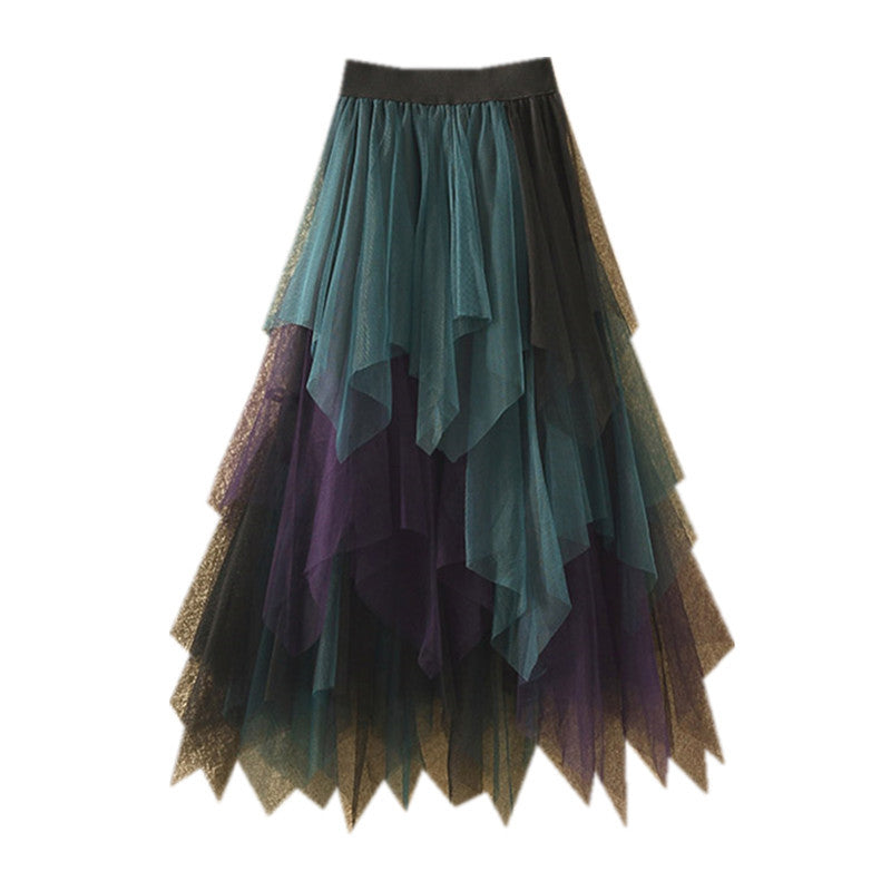 Fashion Irregular With Personality Tulle Skirt Women