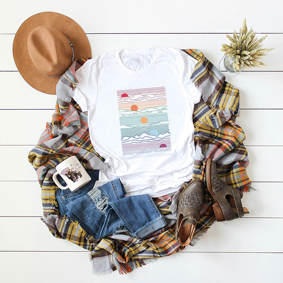 European And American Women's Round Neck Short Sleeve T-shirt