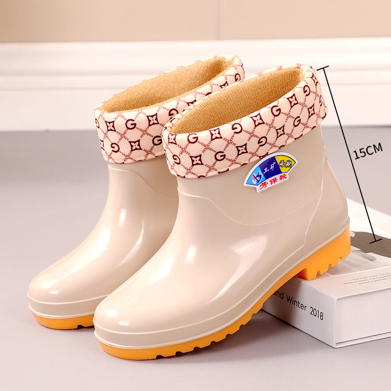 Ladies' Short Thermal Waterproof Non-slip Rain Boots