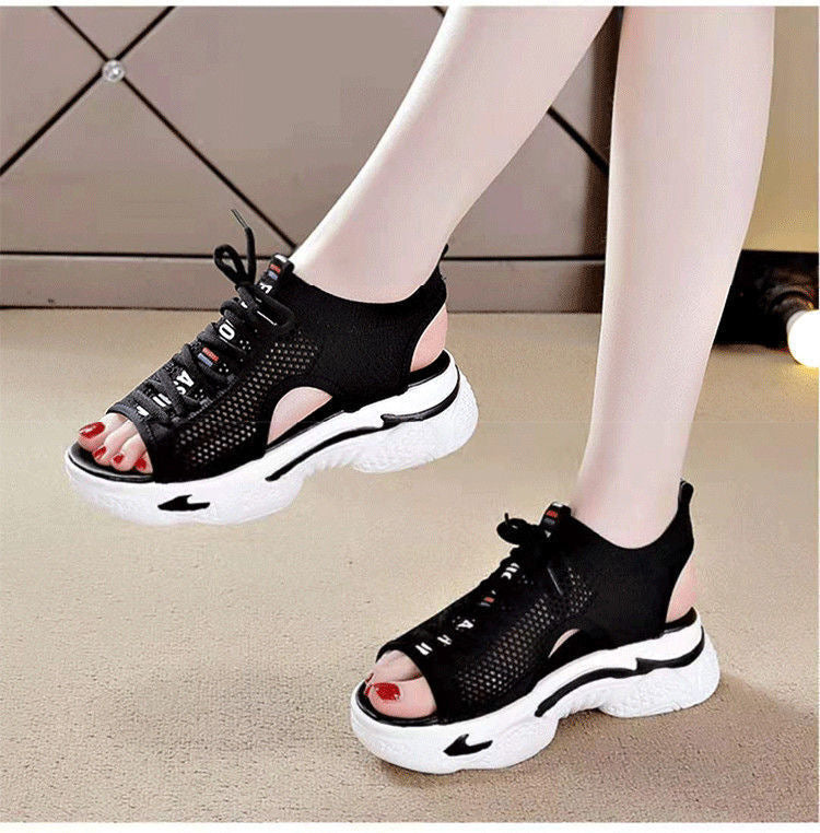 Hollowed Mesh Shoes Breathable Comfortable Platform Platform Leisure