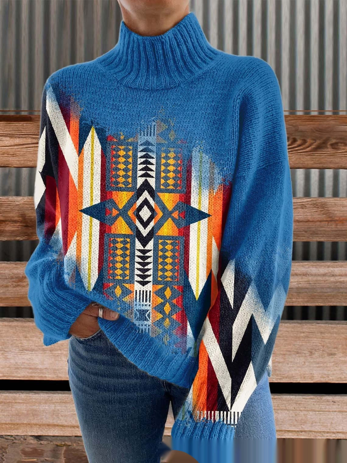 New High Neck Long Sleeve Sweaters Women's Clothing