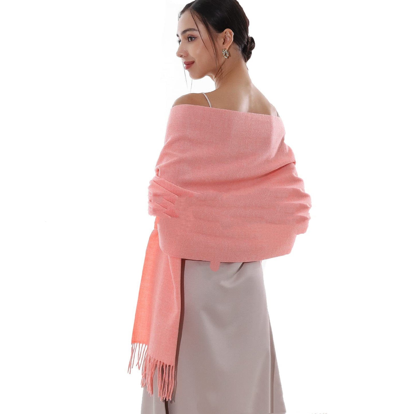 Women's Cashmere-like Scarf Solid Color Tassel Simple All-match Wrap