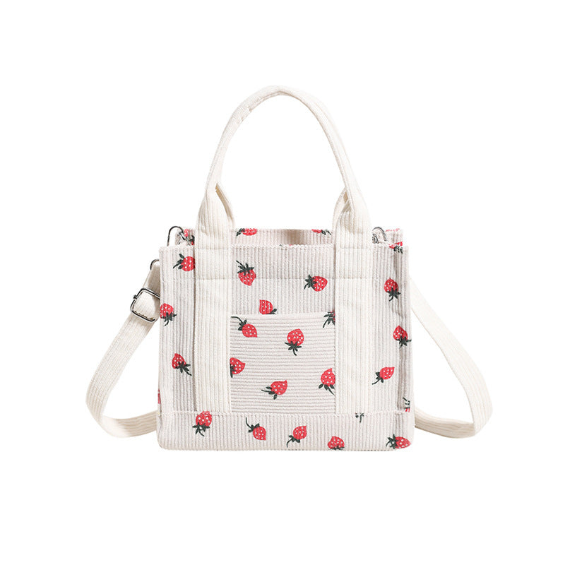 New Fresh Sweet Corduroy Printed Fashion Style Trendy Women's Bags Shoulder Bag