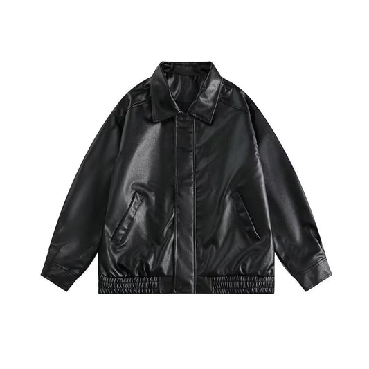 Retro Spring And Autumn New Leather Coat Coat Men's American Casual Loose Motorcycle Clothing