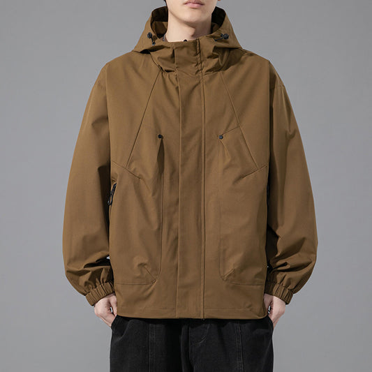 Men's Spring And Autumn Plus Size Hooded Casual Coat