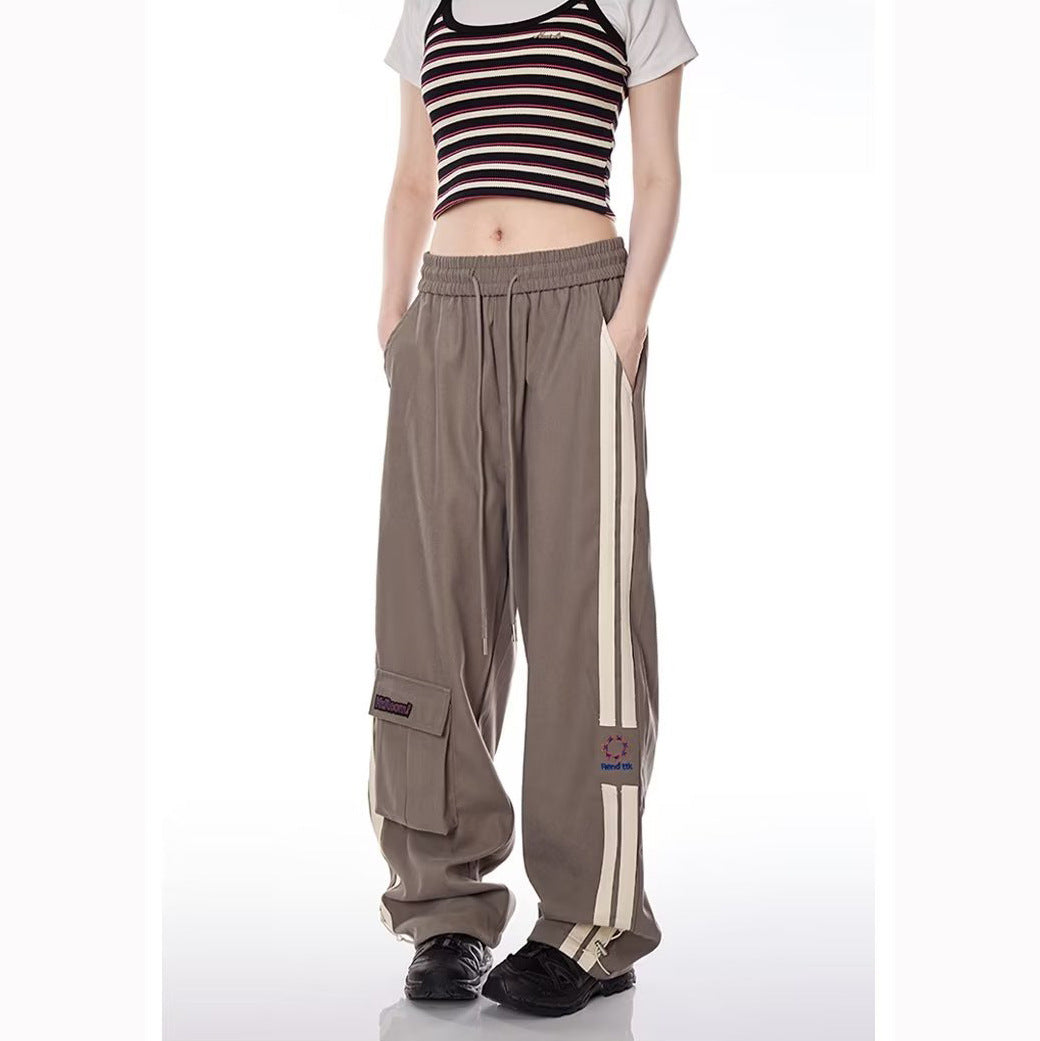 Women's Vintage Stripe Multi-pocket All-matching Straight Casual Pants