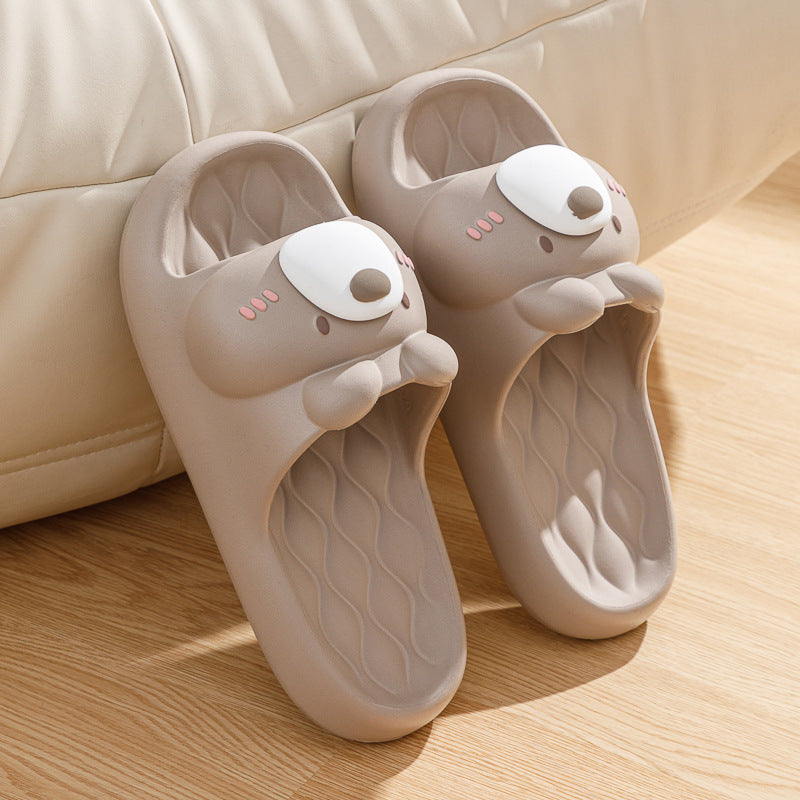 Couple Cartoon Bear Summer New Eva Sandals Women