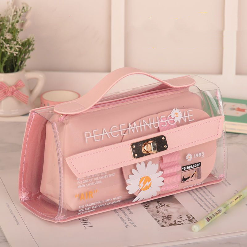 Small Daisy Transparent Pencil Case Stationery Box