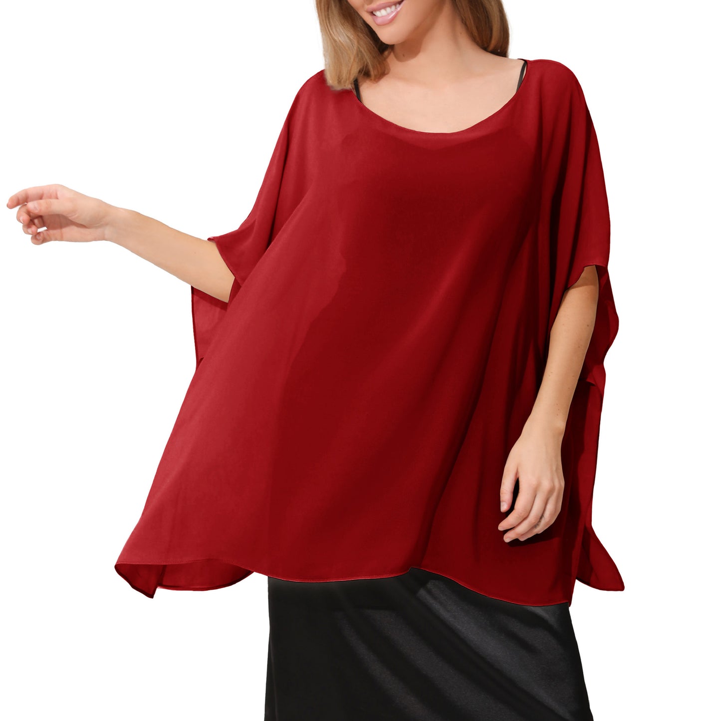 Womens Minimalist Shawl Loose-fitting Versatile Top