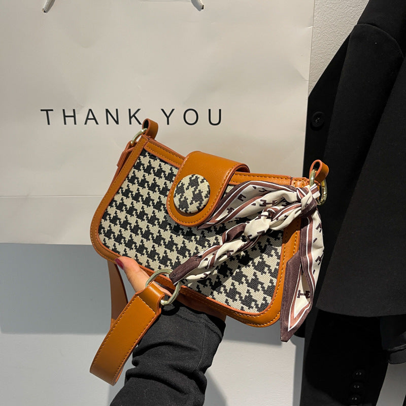 Checked Houndstooth Daily Street Fashion Chain