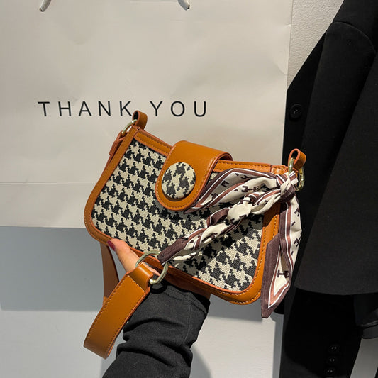 Checked Houndstooth Daily Street Fashion Chain