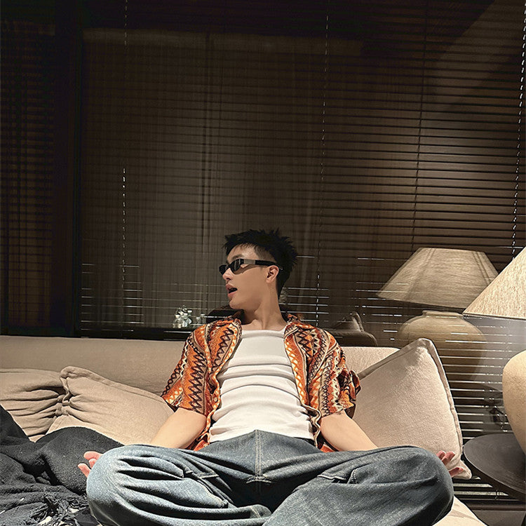 Tropical Mood Summer Fashion Brand Hollow Shirt Male