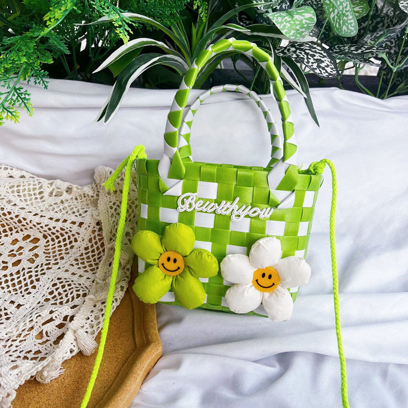 Kids Carrot Vegetable Basket Weaving Bag For Vacation
