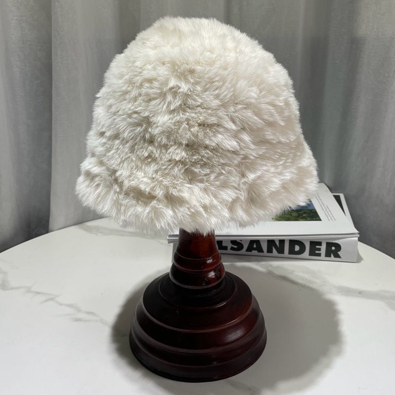 Thickened Warm Keeping Simple Rabbit Hair Like Plush Hat