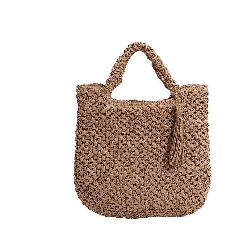 Simple And Large Capacity Single Shoulder Woven Bag