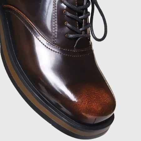 Mens Two-tone Thick-soled Leather Shoes Are Perfect For Both Casual And Commute Wear