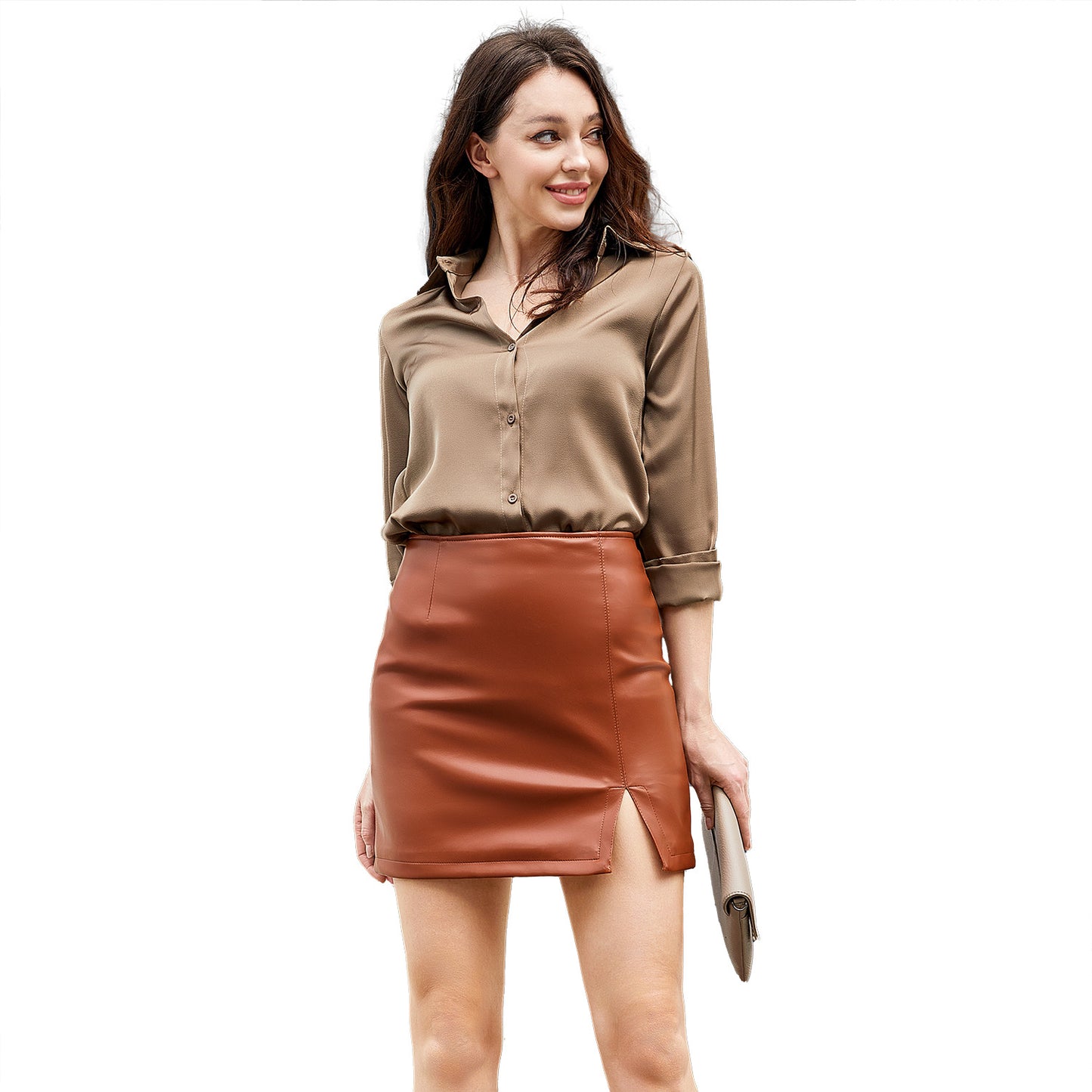 Elegant Women's Solid-color Commuter Skirt