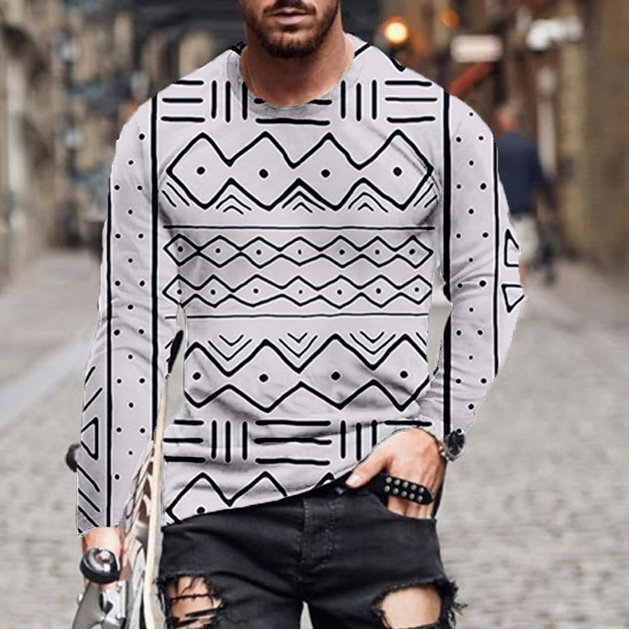 New 3D Digital Printing Color Irregular Geometric Pullover Sweater