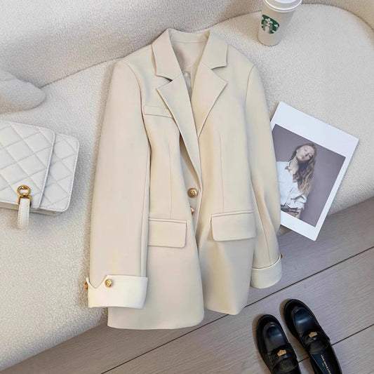 Casual Four-Season Blazer With Color-Block Design And Distinctive Cuffs