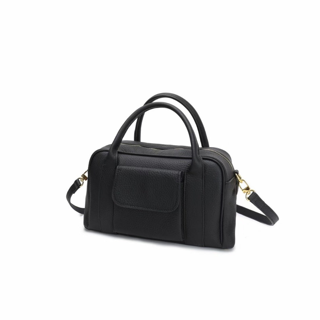 New Top Layer Hand-carrying Cowhide Boston Large Capacity Advanced