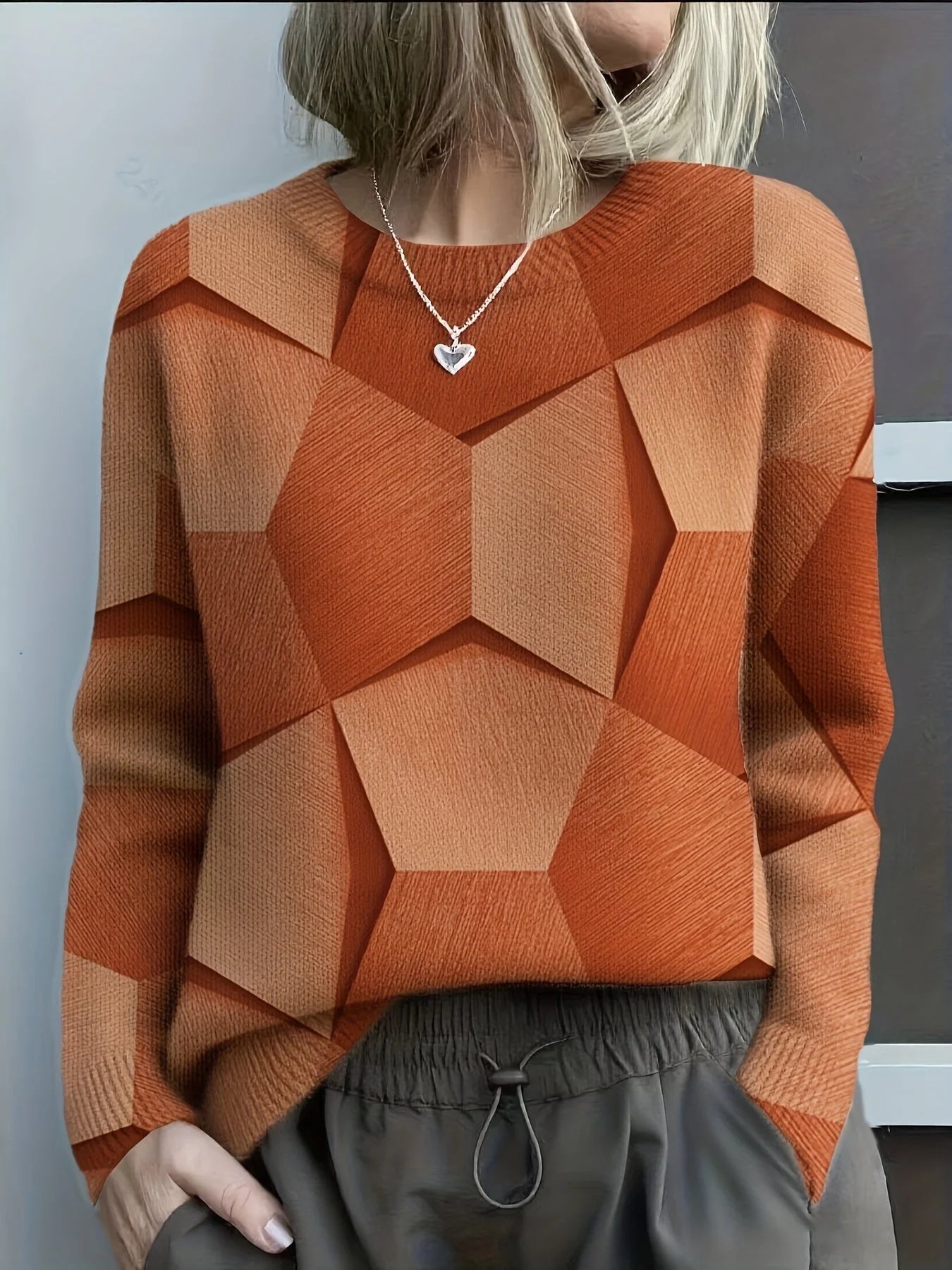 Digital Print Flannel Christmas Women's Round Neck Sweatshirt Autumn Winter 3D