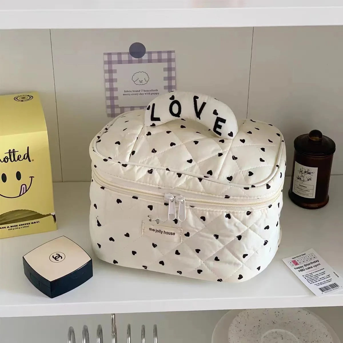 Heart Cosmetic Portable Large Capacity Multifunction Storage Bag