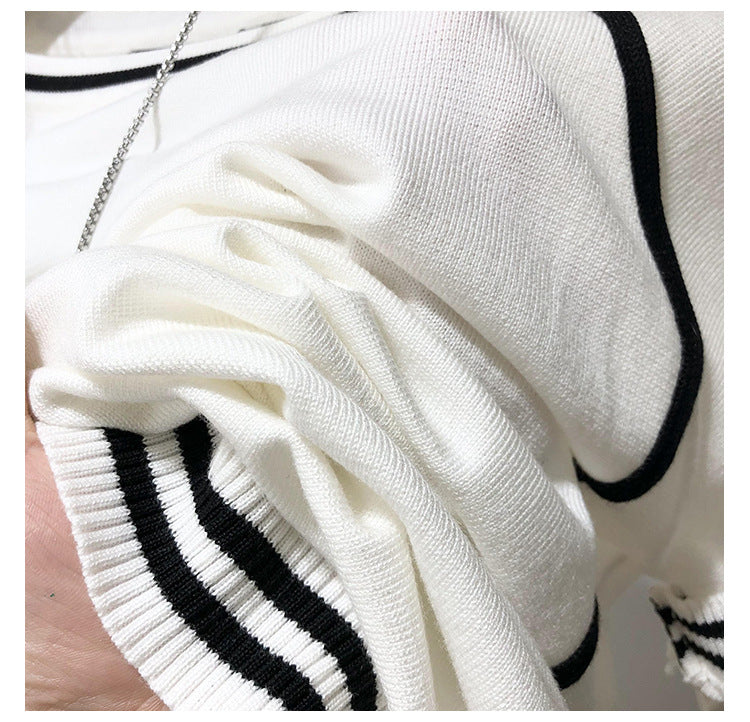 Top Thin Solid Color Round Neck Bottoming Top T Shirt