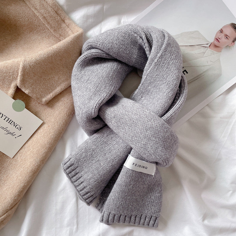 Students' Solid Color Trendy White All-match Scarf