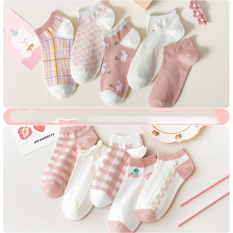 Ladies Cute Cotton Shallow Mouth Invisible Socks
