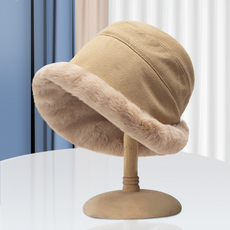 Women's Autumn And Winter Wild Fleece-lined Thickened Bucket Hat