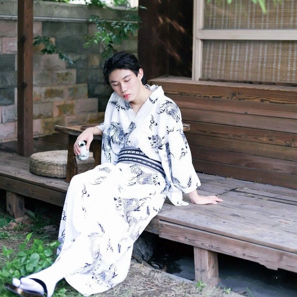 Mens Japanese-style Summer Yukata Japanese-style Loungewear