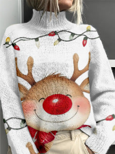 Dameuldtrøje Mode Personlighed Rullekrave Sweater