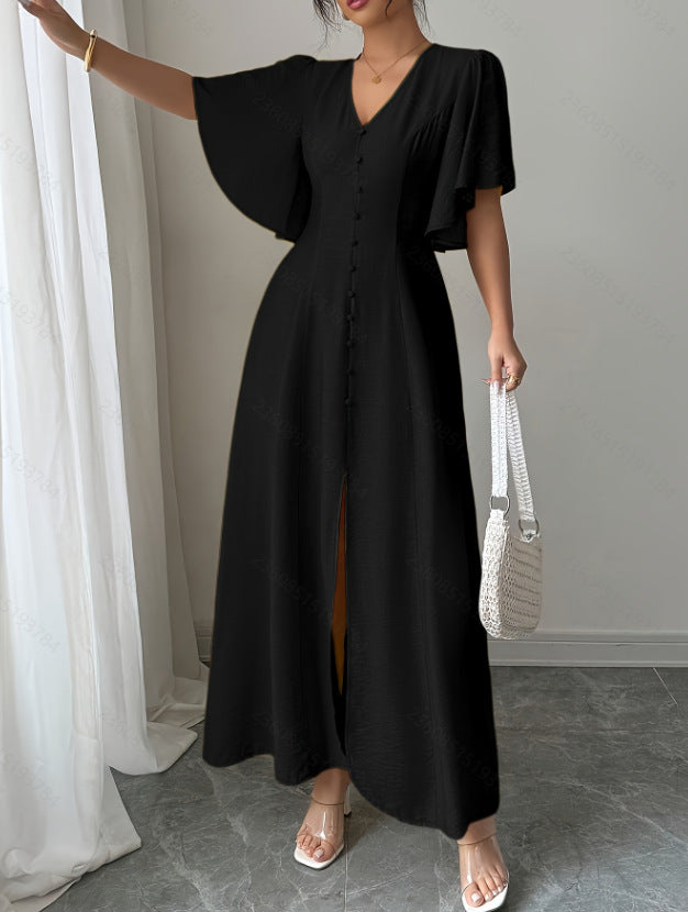 Elegant And Sophisticated V-neck Long Evening Gown