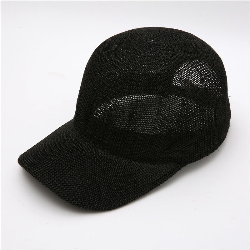 New Hollow Sunshade Sunscreen Solid Color Straw Baseball Hat