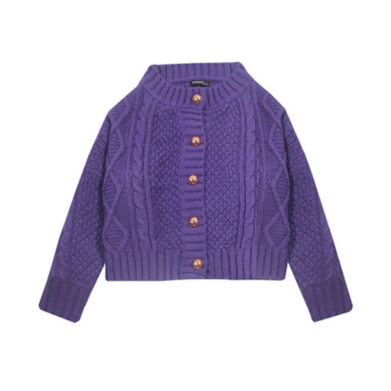 Slouchy Style Thickened Short Knitted Cardigan