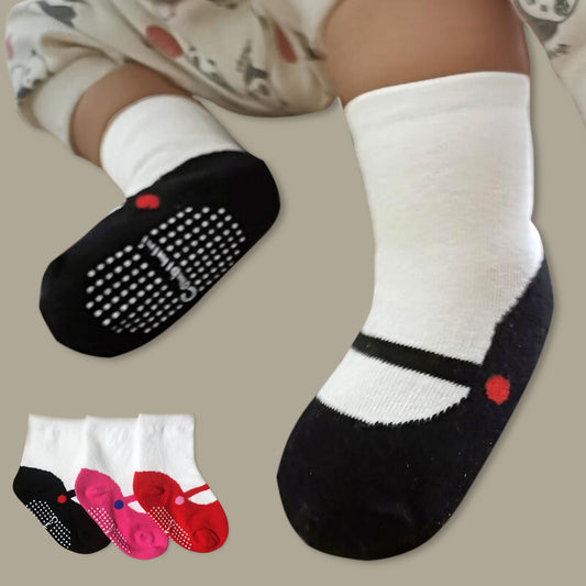 Combed Cotton Japanese Ballet Ankle Sock Baby Dispensing Non-slip Sole Socks