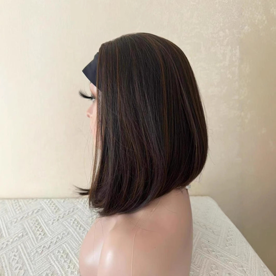 Lady's Brown Lace Wig With Inner Layer Gradient