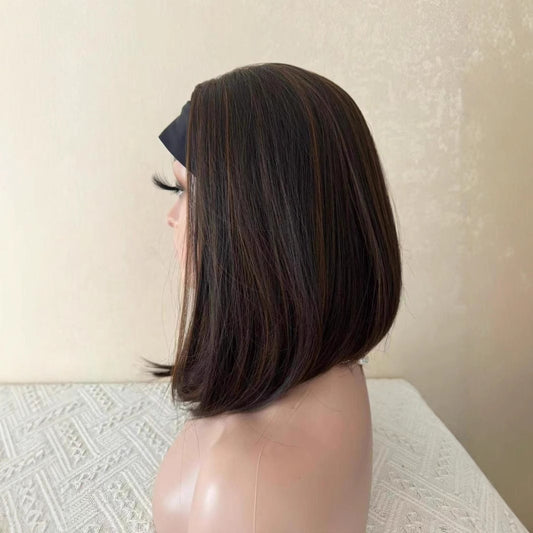 Lady's Brown Lace Wig With Inner Layer Gradient