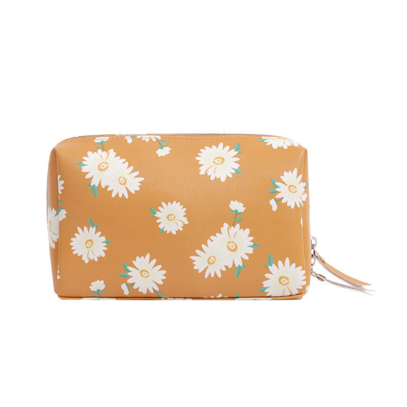 New PU Hand Cosmetic Bag Small Daisy